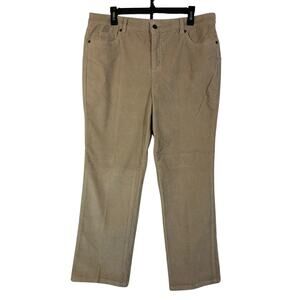Tan Corduroy Pants Five-Pocket Straight Size 14 Basic Editions Thin Wale